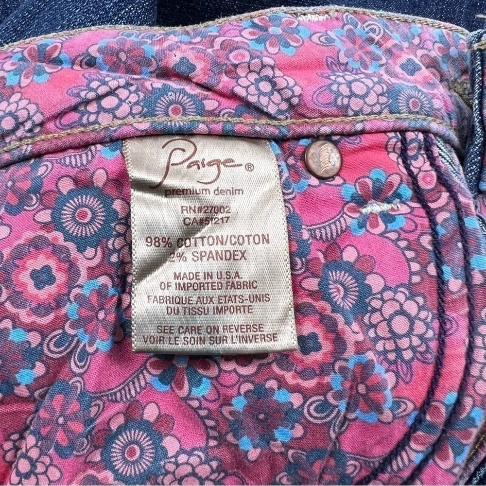 PAIGE Lou Lou Flare Stretch Jeans 26 Dark Wash
